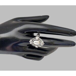 BRIGHTON Sayan Sterling Silver Oval Center Two Tone Signet Ring Vintage Size 6